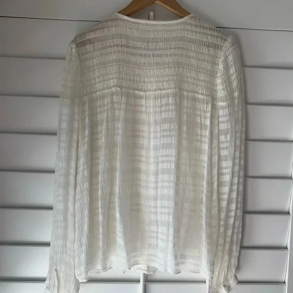 FRAME NWT Blouson Long Sleeve Smocked Blouse Top - Picture 12 of 15